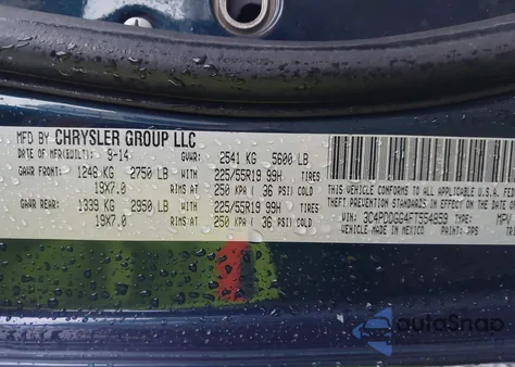 2015 Dodge Journey Crossroad z USA, uszkodzony, nr VIN 3C4PDDGG4FT554859